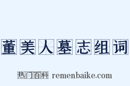 董美人墓志组词是什么意思的图片